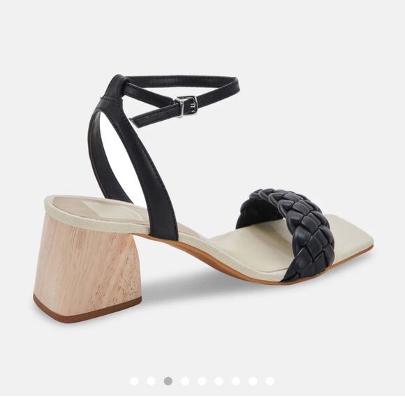 NWT. DOLCE VITA Maren Block Wood Heel Sandals - BLACK - Picture 11 of 16